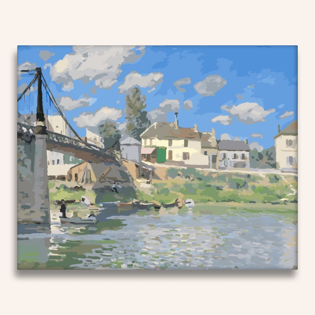シスレー、ALFRED SISLEY シスレー『ヴィルヌーヴ＝ラ＝ガレンヌの橋』 - 数字絵画キット
