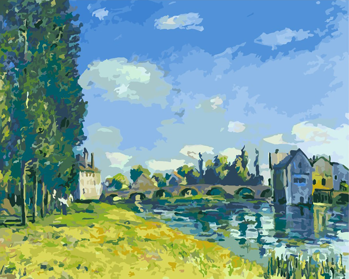 シスレー『夏のモレ橋』