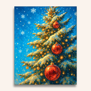 夕焼けのクリスマスツリーの木を描いた水彩画 F8サイズ 夕焼けのクリスマスツリーの木を描いた水彩画 F8サイズ 夕焼けの