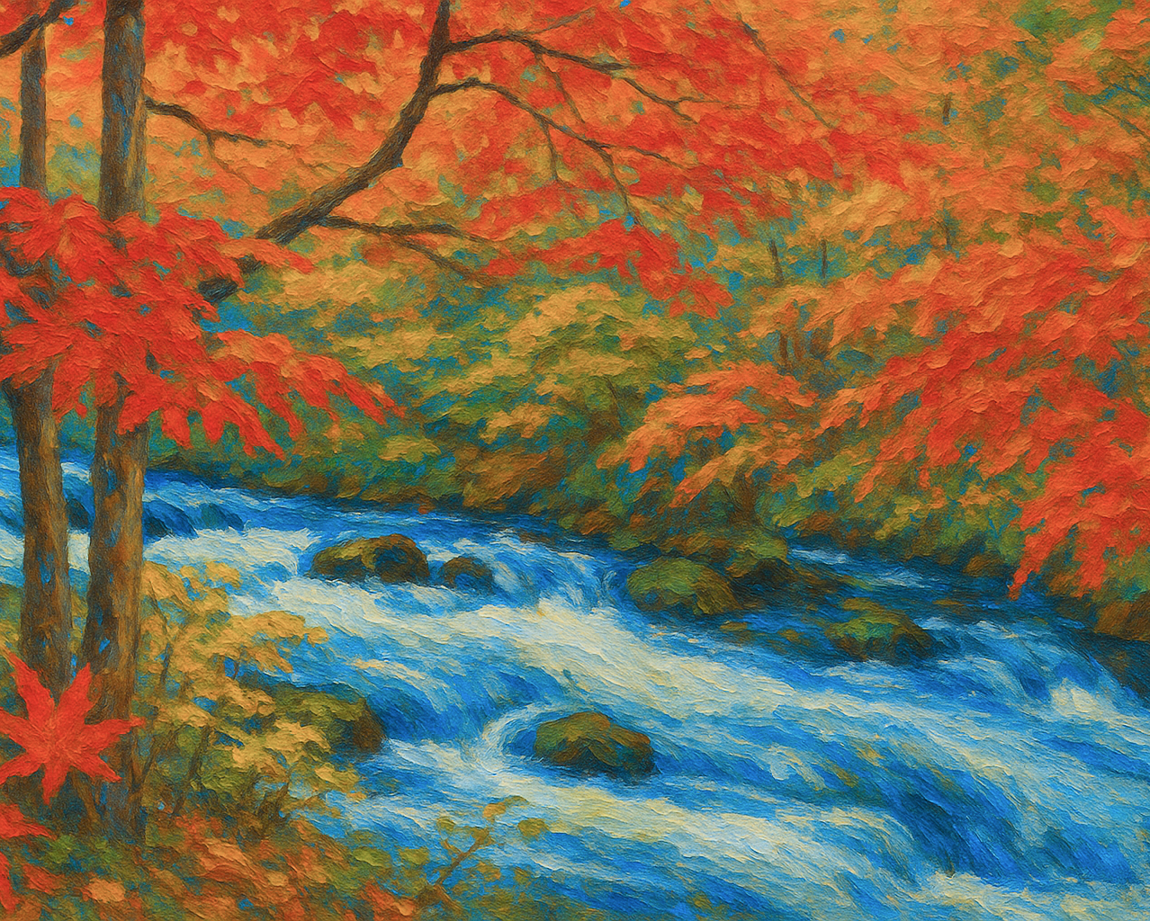 紅葉の渓流