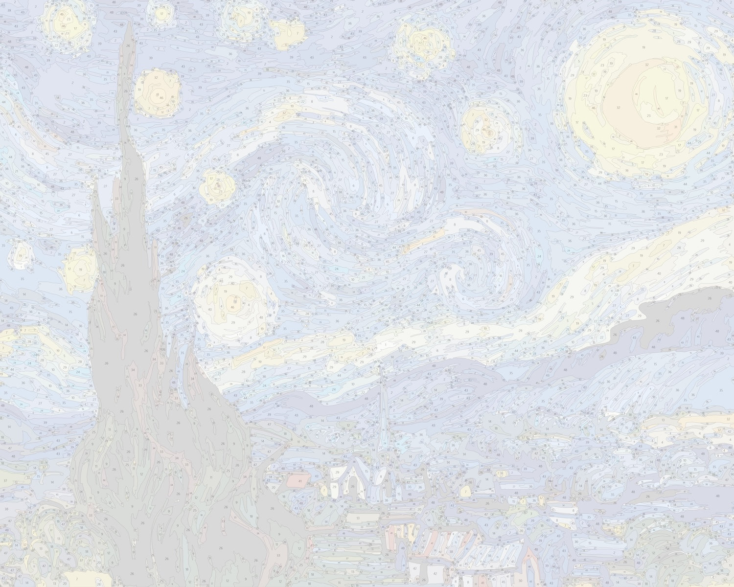 ゴッホ『星月夜』 - 大人の塗り絵・絵画キット – Paint Yours