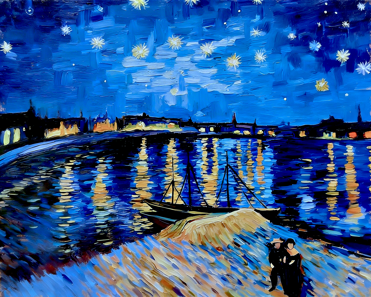 ゴッホ『ローヌ川の星月夜』 - 大人の塗り絵・絵画キット – Paint Yours